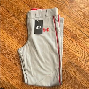 Under Armour Gray and Red Athletic Pants